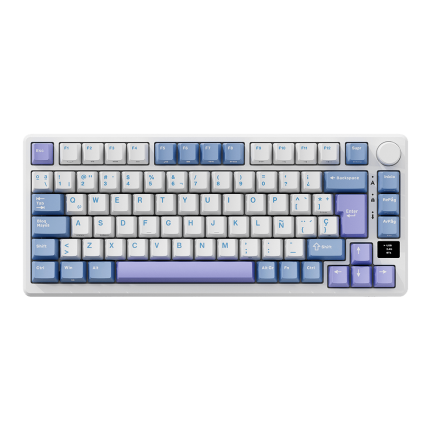 TECLADO ROYAL KLUDGE RK-M75 |ESPAÑOL| INALAMBRICO| MECANICO| SW-KSILVER |RGB |TARO MILK