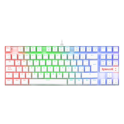 Teclado Mecánico Gamer Redragon Kumara K552 RGB Switch Red - BLANCO