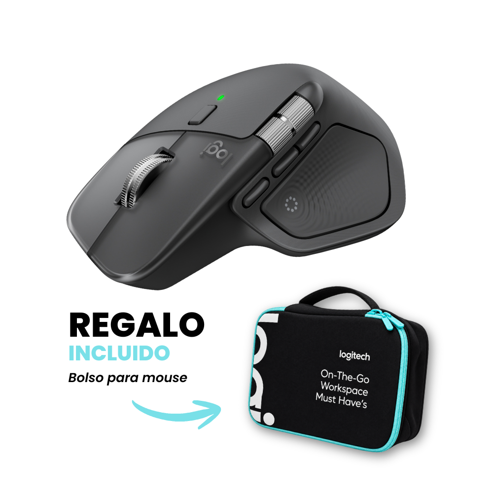 LOGITECH COMBO Logitech Mouse MX Master 4 Wireless Recargable 8K Negro - Imagen 1