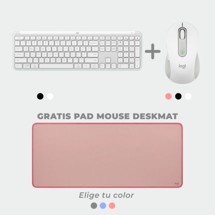Combo Logitech Signature Teclado Slim K950 Blanco + Mouse M650 Blanco Wireless BT