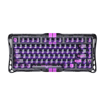 TECLADO GRAVASTAR MERCURY V75 HE CABLEADO INGLES LITE TRANSPARENT BLACK - HALL EFFECT SWITCH