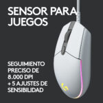 Mouse Gamer Logitech G203 LIGHTSYNC RGB White - Imagen 3