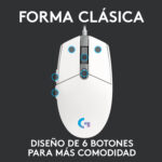 Mouse Gamer Logitech G203 LIGHTSYNC RGB White - Imagen 4