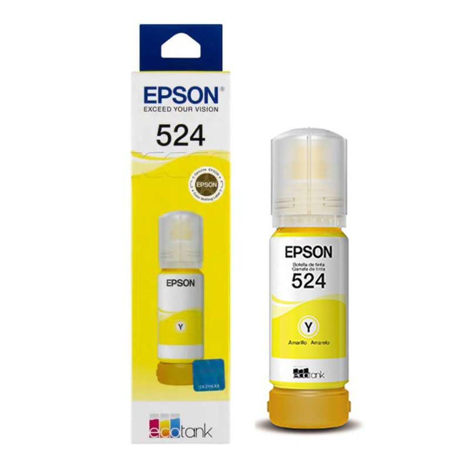 524-amarillo.jpeg TINTA EPSON 524 AMARILLO BOTELLA 70ML - Imagen 1