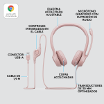 Auricular Logitech H390 Pink - Imagen 6