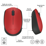 Mouse Logitech Inalambrico M170 Red - Imagen 6