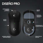 Mouse Gamer Logitech G PRO X SUPERLIGHT 2 Black Inalambrico LIGHTSPEED - Imagen 7