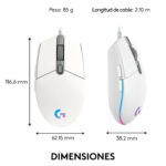 Mouse Gamer Logitech G203 LIGHTSYNC RGB White - Imagen 8