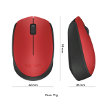 Mouse Logitech Inalambrico M170 Red - Imagen 3