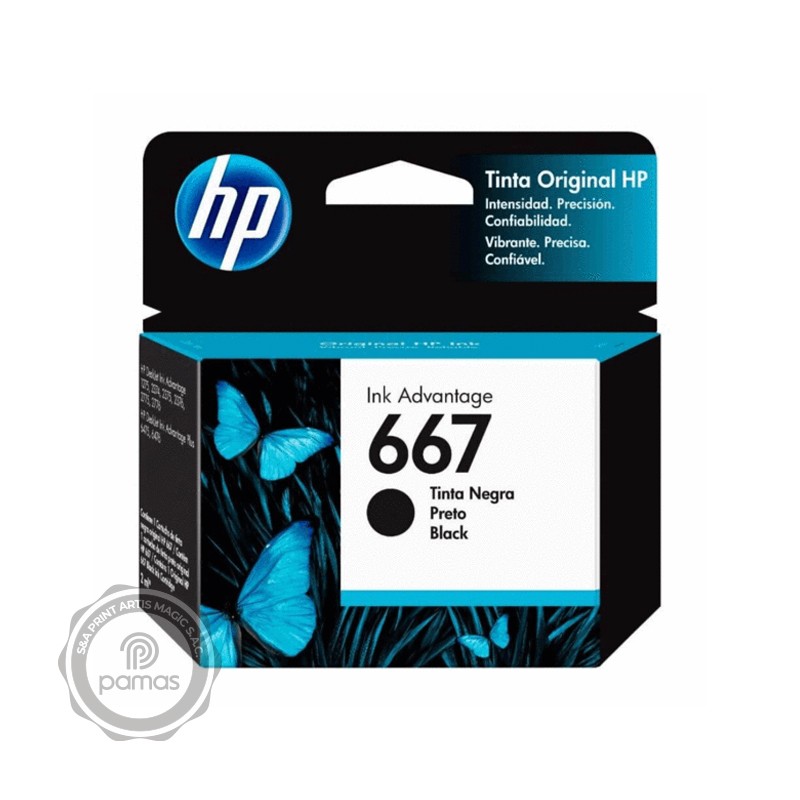 806-TINTA-HP-667-BLACK.jpg Cartucho de Tinta HP 667 - Black - Imagen 1