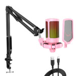 Micrófono Fifine Ampligame A6T RGB incluye Brazo – Pink - Imagen 2