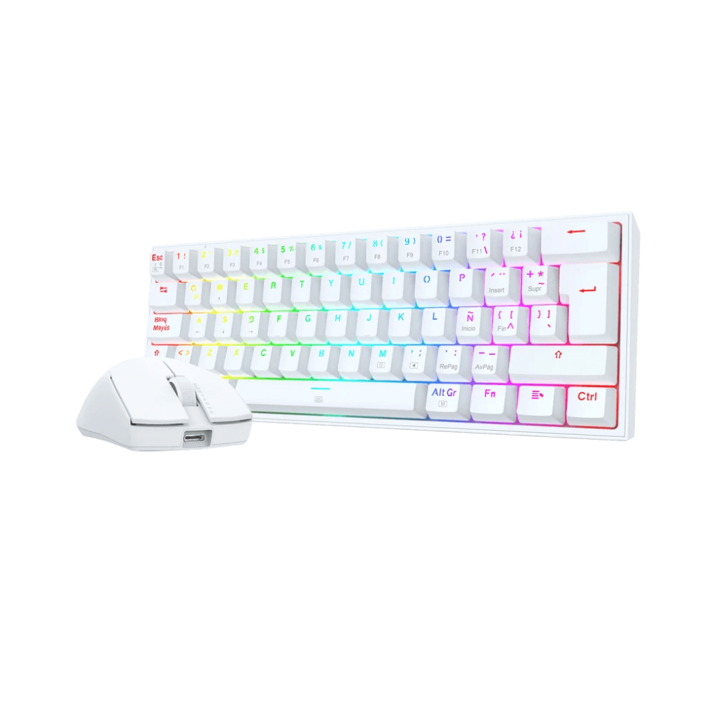 Diseño sin título(2) KIT TECLADO+MOUSE REDRAGON S143 BLANCO - Imagen 1