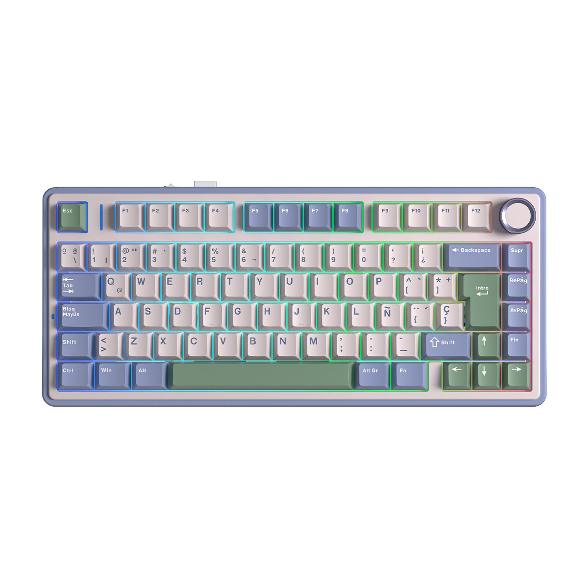 F75-Pastel-1.jpg TECLADO AULA F75 RGB INALAMBRICO ESPAÑOL PASTEL REAPER-SWITCH - Imagen 1