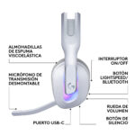 Auricular Gamer Logitech G522 White Trimodo LIGHTSYNC RGB - Imagen 8