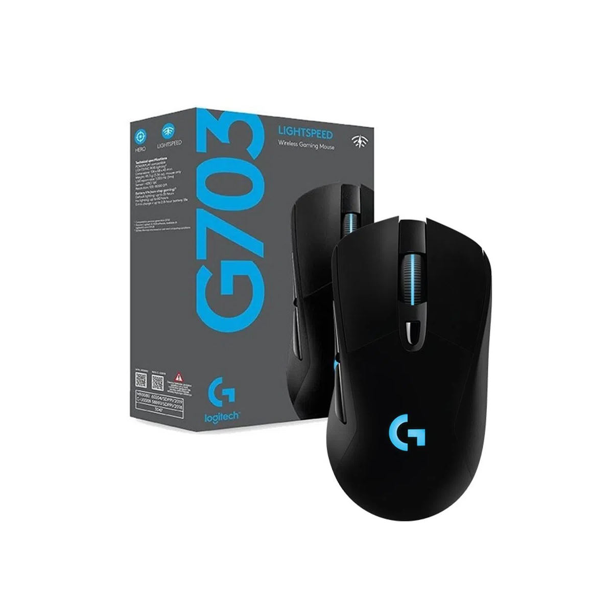 G703.jpg MOUSE LOGITECH G703 LIGHTSPEED WIRELESS/ 25.600DPI/ SENSOR HERO/ NEGRO - Imagen 1