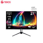 Monitor plano TEROS TE-2714S 27" FHD IPS 144Hz 1ms HDMI DP AUDIO OUT PARLANTES negro
