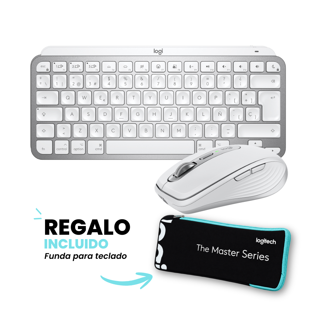 MX Any 3s Blanco- MX Keys Mini balanco(1) Combo Mouse + Teclado Logitech MX Anywhere 3s- Pale Grey LAT / MX Keys Mini- Pale Grey LAT - Imagen 1