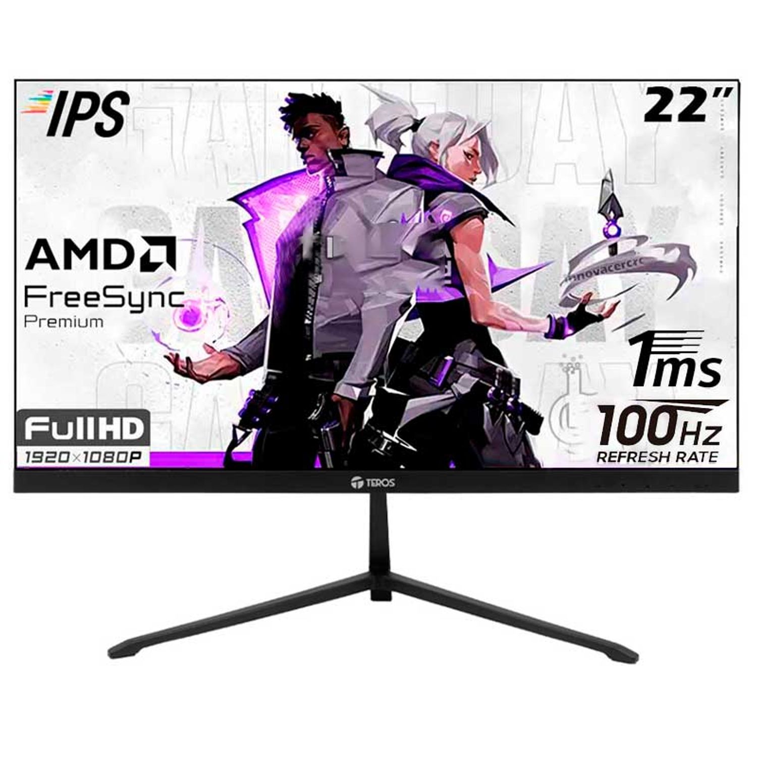 TE-2128S.jpg Monitor Teros TE-2128S 22 IPS 100Hz 1MS 1920x1080 FHD FREESYNC - Imagen 1
