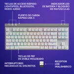Teclado Gamer Logitech G515 TKL White LIGHTSPEED - Imagen 6
